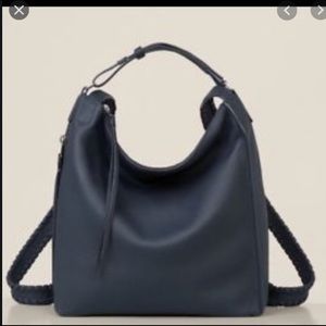 All saints Kita navy blue leather purse
